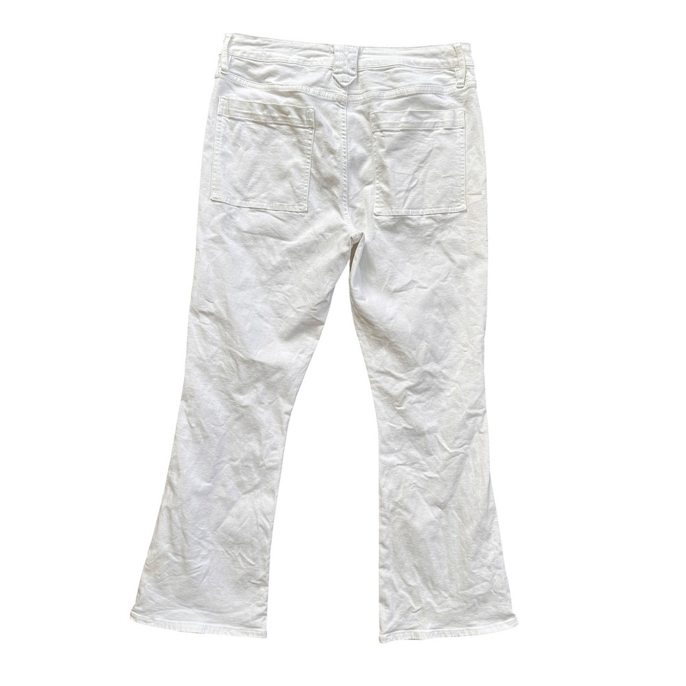 FRAME Le Crop Mini Boot Wmn 30 White Blanc Utility Patch Pocket Jeans Excellent - Picture 2 of 8